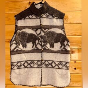 Unisex Wool western buffalo vest